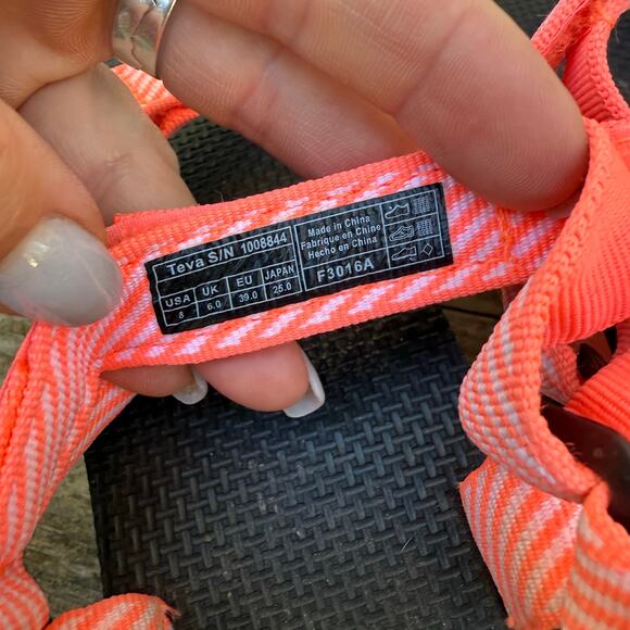 Teva 1008844 Universal Platform Strap Sandal Pink White Stripe Womens 8 - Picture 5 of 6